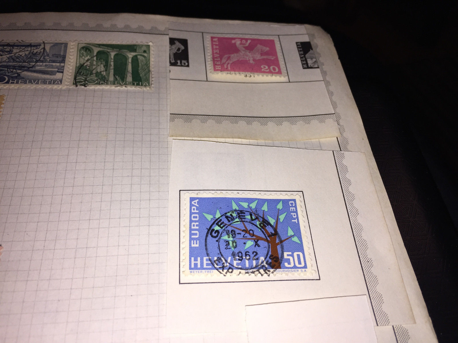 VINTAGE LOT OF 44 USED STAMPS FROM SWITZERLAND                               512