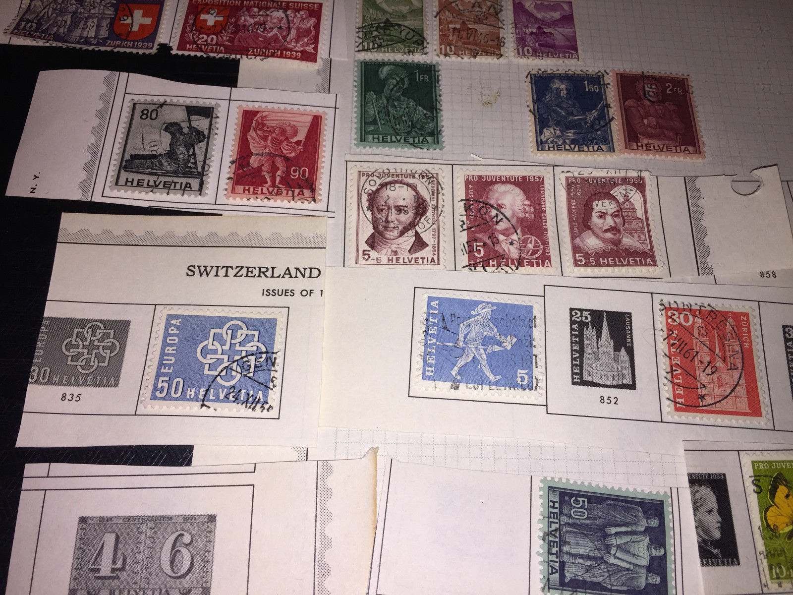 VINTAGE LOT OF 44 USED STAMPS FROM SWITZERLAND                               512