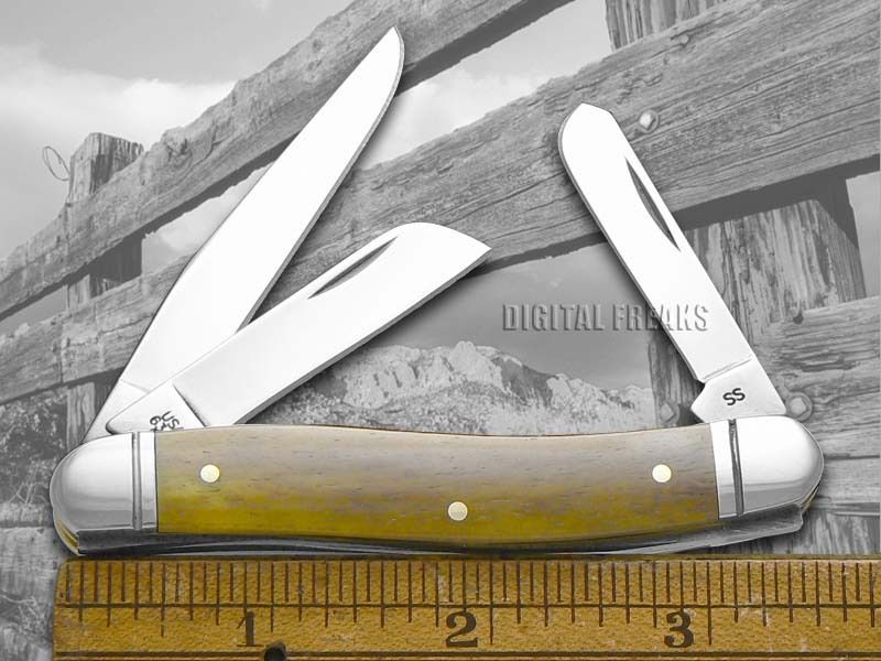 CASE XX Smooth Antique Bone Medium Stockman Stainless Pocket Knives Knife