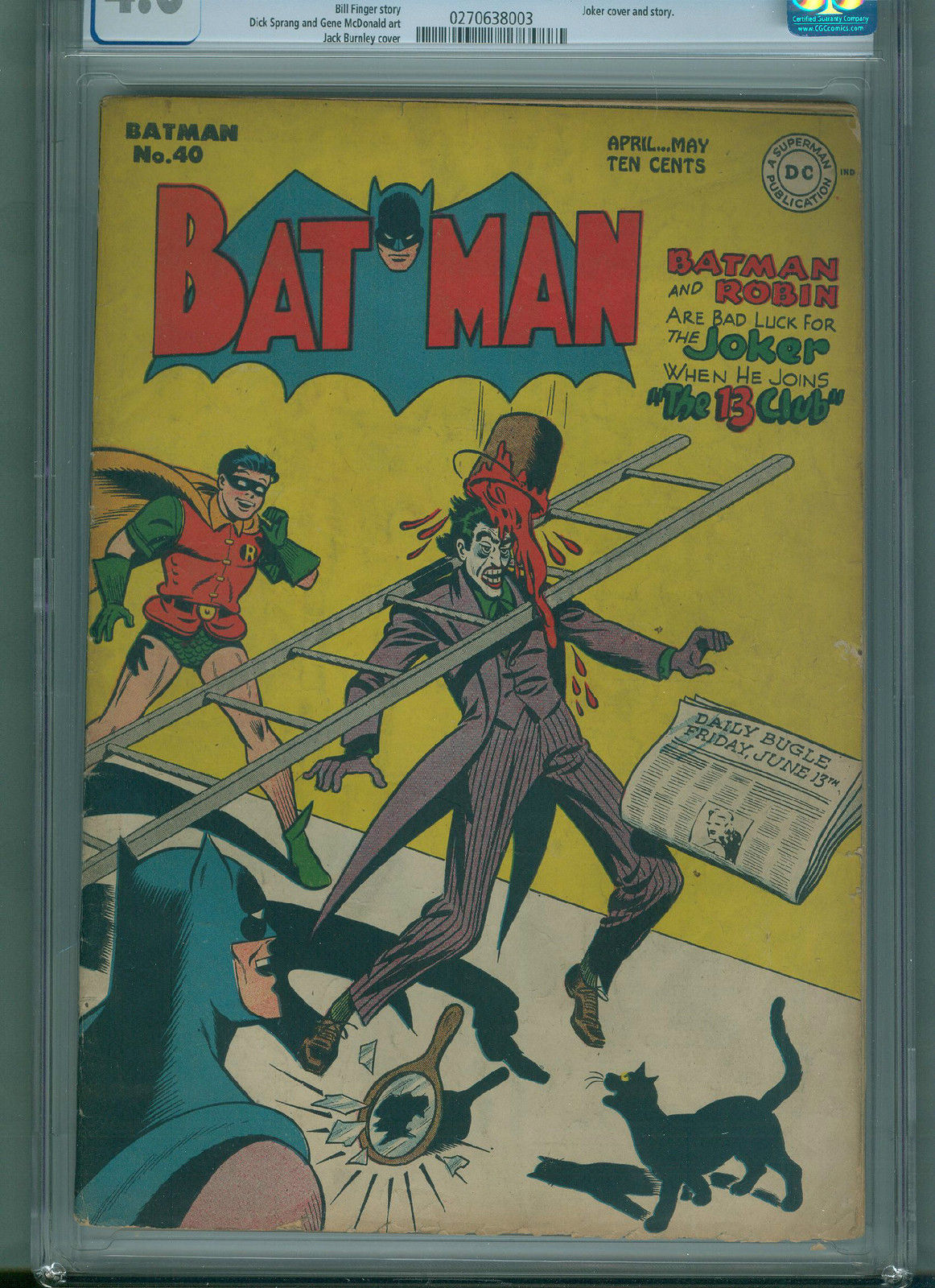 Batman #40 (Apr-May 1947, DC) CGC 4.0 ** Joker Cover & Story ** Golden Age **