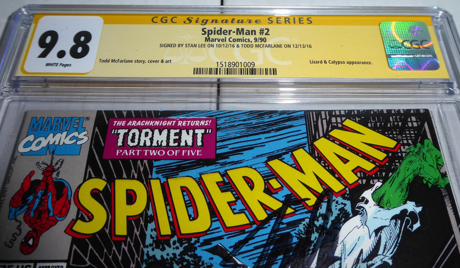 Spider-Man #2 CGC SS 9.8 Dual Signature Autograph STAN LEE TODD MCFARLANE Lizard