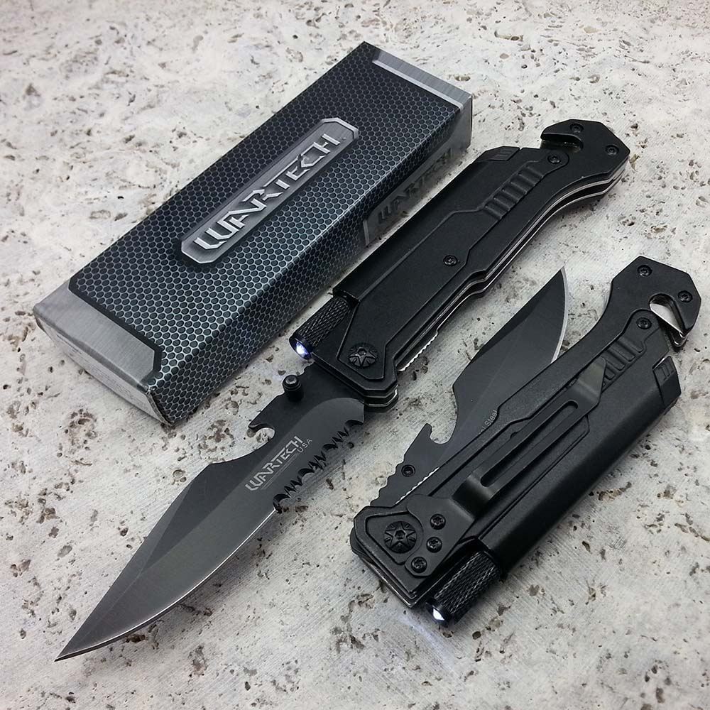 8.75" TACTICAL MULTI-FUNCTIONAL Spring Assisted Pocket Knife Outdoor Rescue