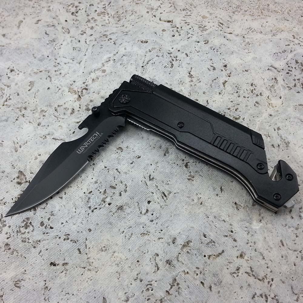 8.75" TACTICAL MULTI-FUNCTIONAL Spring Assisted Pocket Knife Outdoor Rescue