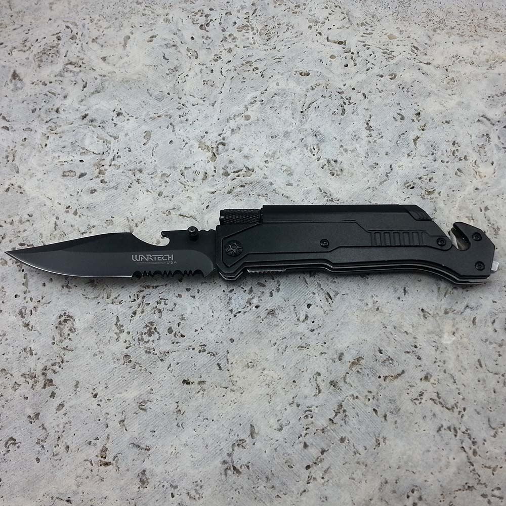 8.75" TACTICAL MULTI-FUNCTIONAL Spring Assisted Pocket Knife Outdoor Rescue