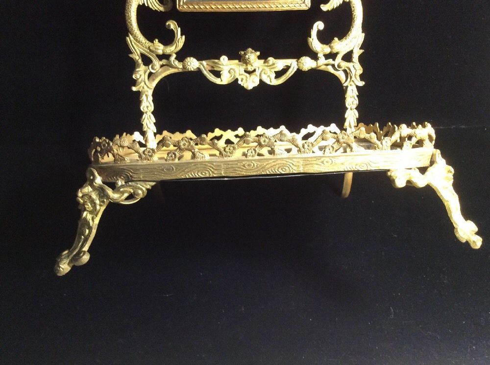 Early Antique Victorian Dresser Mirror Stand Brass Vanity Piece