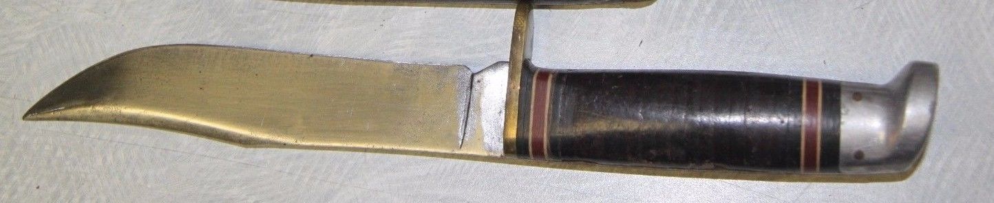 Vintage Western L36 Fixed Blade Knife, Stacked Leather Hunting  USA