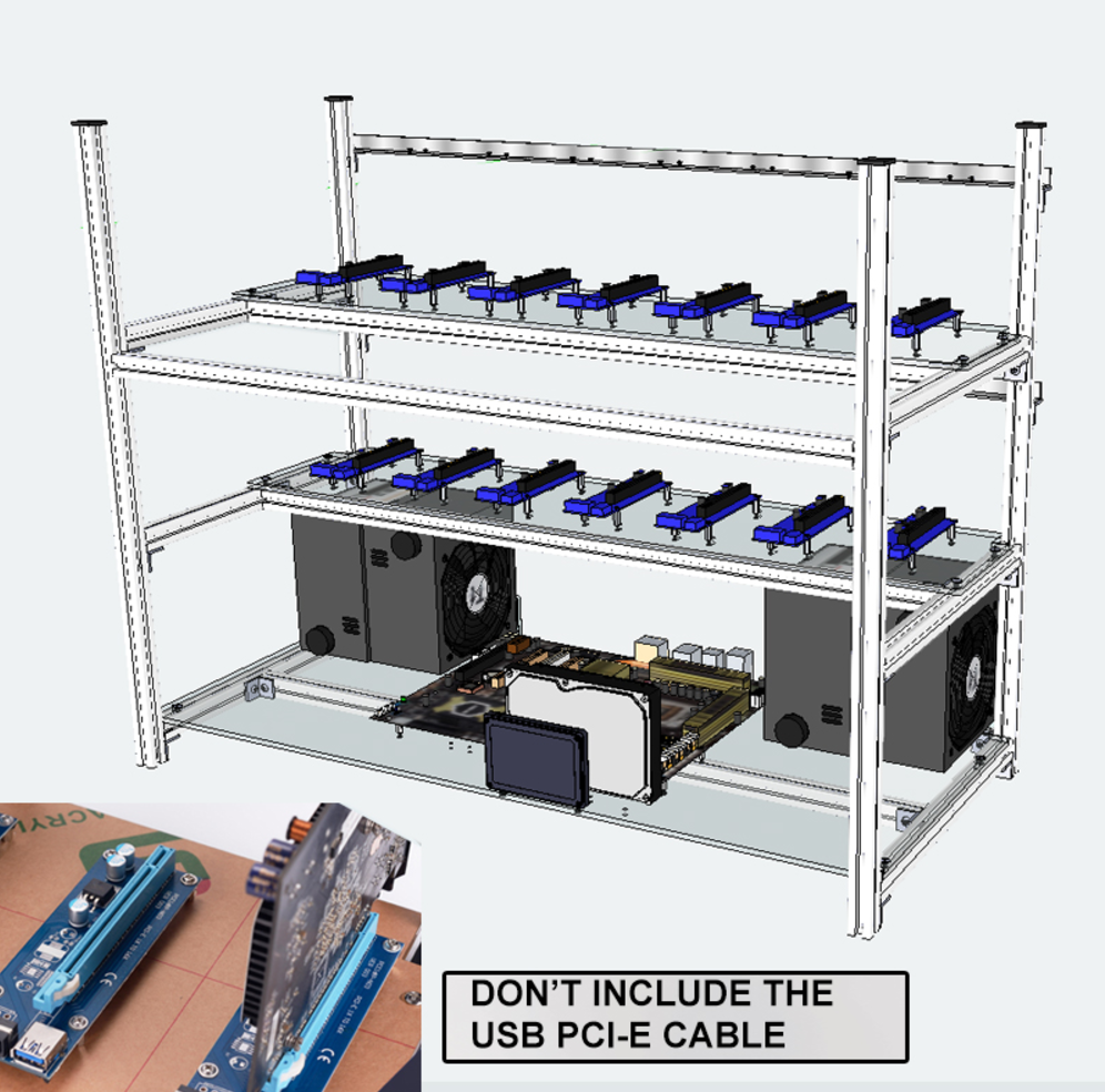 Stackable Mining Rig 14 GPU for mining Bitcoin/BTC/ETH/LTC