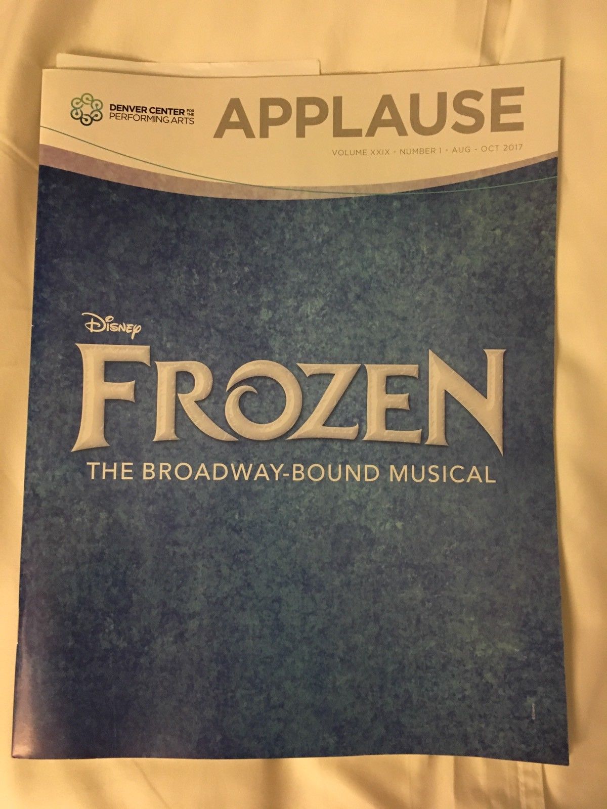 Disney Frozen Denver Colorado Program Playbill From World Premiere Musical