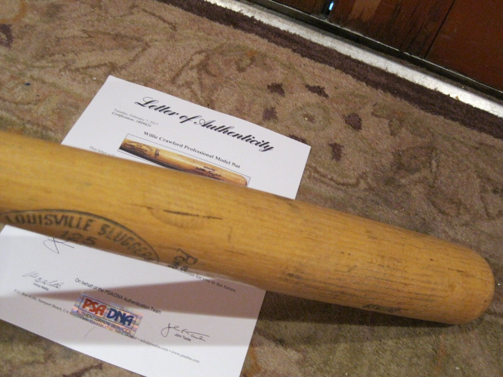 Willie Crawford Game Used Hillerich & Bradsby Baseball Bat PSA Certified