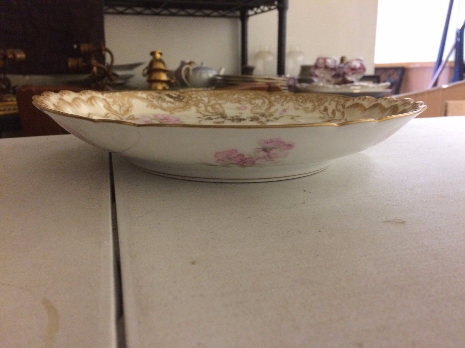 Haviland Limoges France Bowl  Swags of Roses Double Heavy Gold