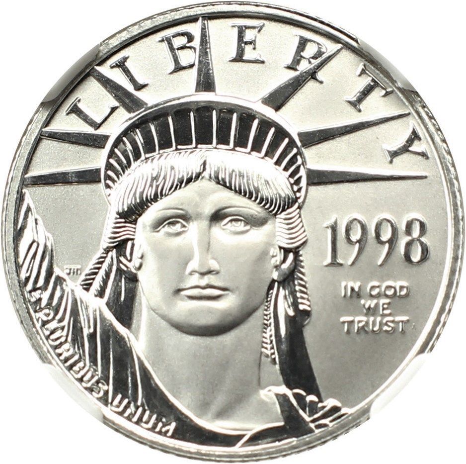 1998 Platinum Eagle $25 NGC MS70 - Statue Liberty 1/4 oz