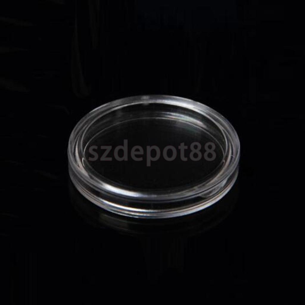 100pcs Clear Coin Capsules Coins Holders Containers Storage Boxes 21mm