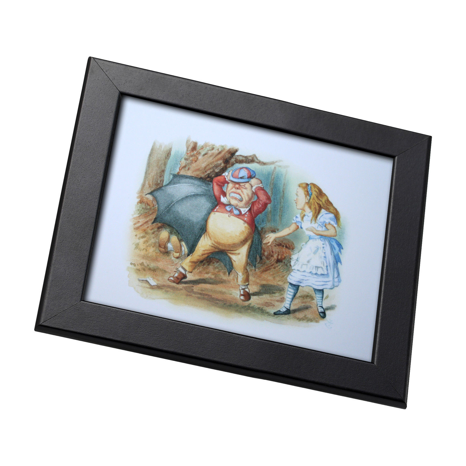 Alice in Wonderland Framed Genuine Postcard Tweedledum Crying Frame