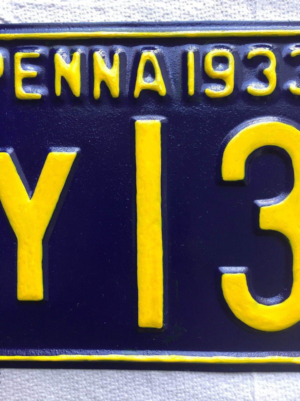 1933 PENNSYLVANIA license plate - SHARP - BRILLIANT antique vintage auto tag!