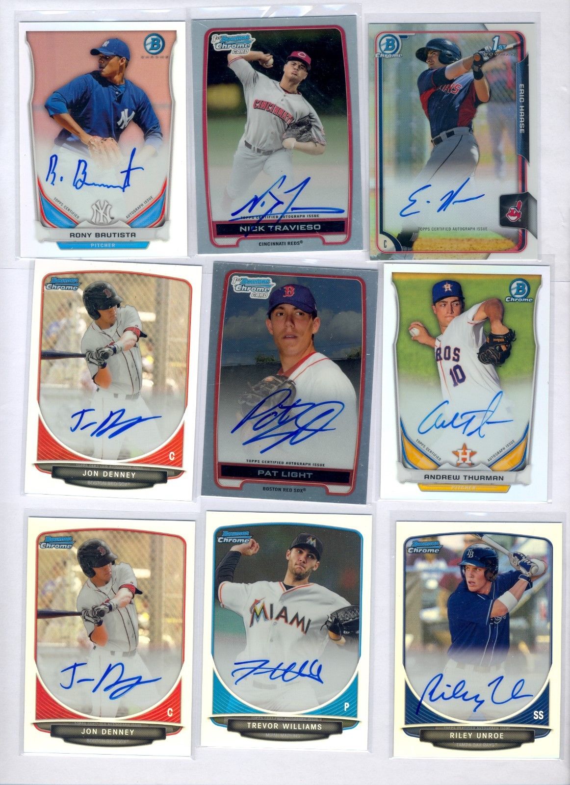 (94) BASEBALL BOWMAN CHROME AUTO ROOKIE RC CARD LOT