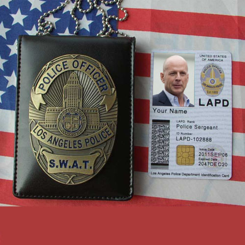 Los Angeles Police LAPS S.W.A.T. SWAT Department Badge With Holder & Chain NEW