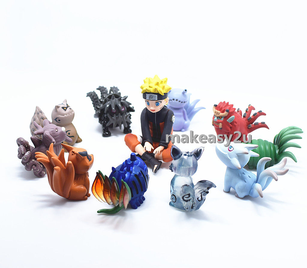 Set 10pcs Naruto Shippuden Uzumaki Naruto & kyuubi toy figure doll new in box