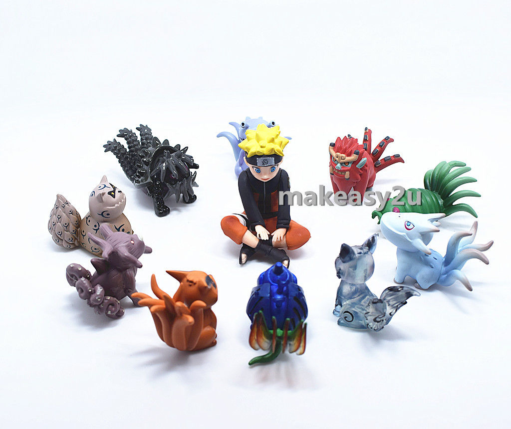 Set 10pcs Naruto Shippuden Uzumaki Naruto & kyuubi toy figure doll new in box