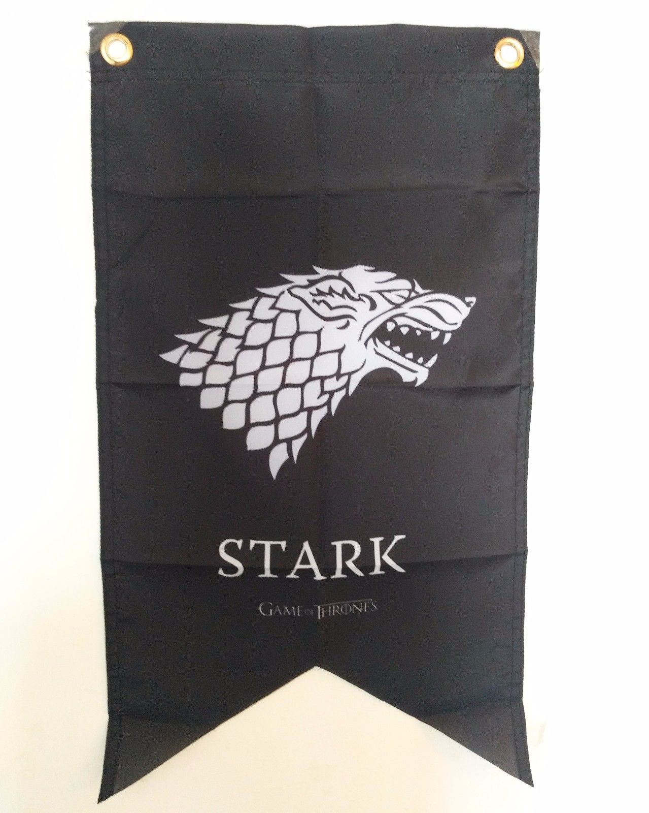 House Stark Sigil Banner - Game of Thrones Wolf Flag Poster BLACK