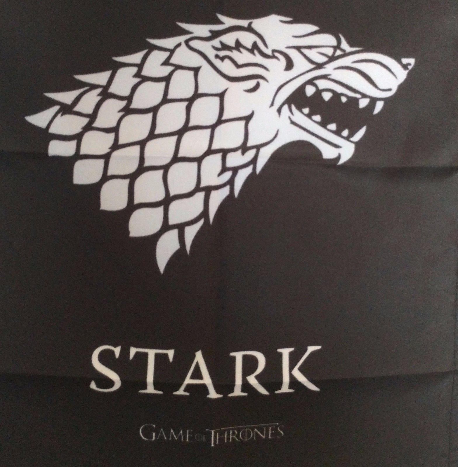 House Stark Sigil Banner - Game of Thrones Wolf Flag Poster BLACK