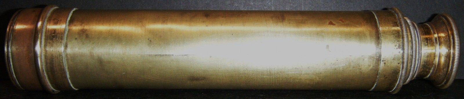 Antique Brass Three Draw Small Telescope Spyglass 17" Nautical 19th Century