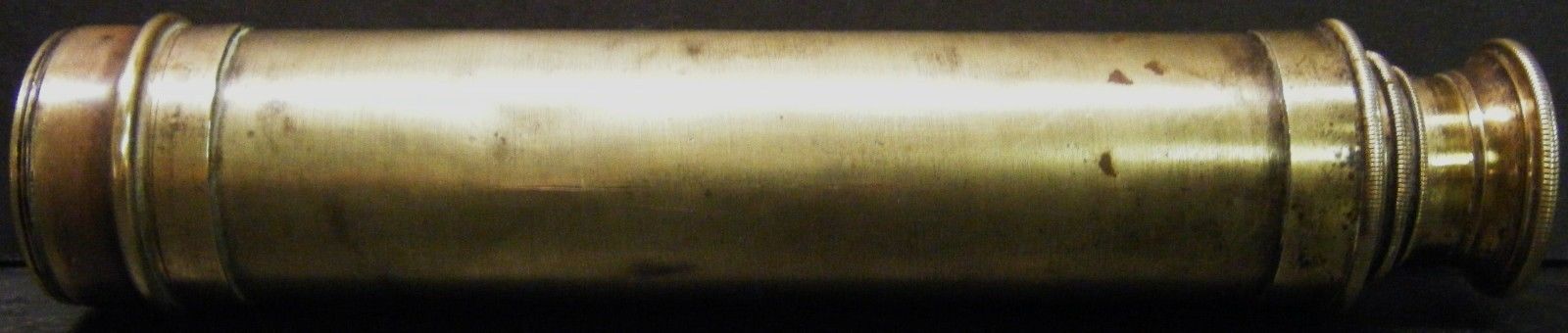 Antique Brass Three Draw Small Telescope Spyglass 17" Nautical 19th Century