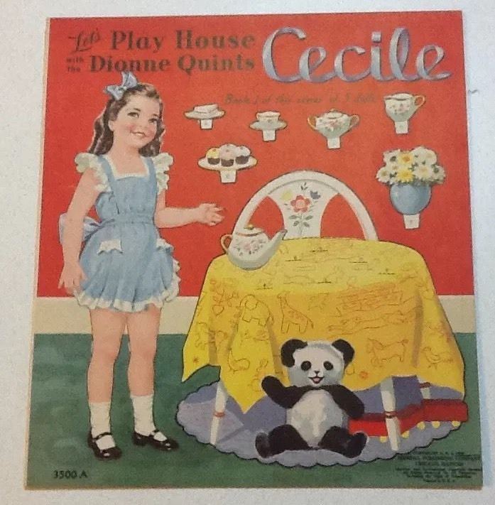 Dionne Quints CECILE Paper Dolls 1940 Merrill UNCUT