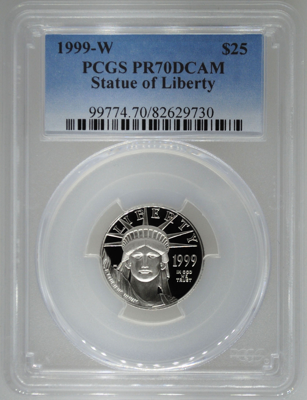 1999-W PCGS PR70 1/4 oz Proof Platinum Eagle $25