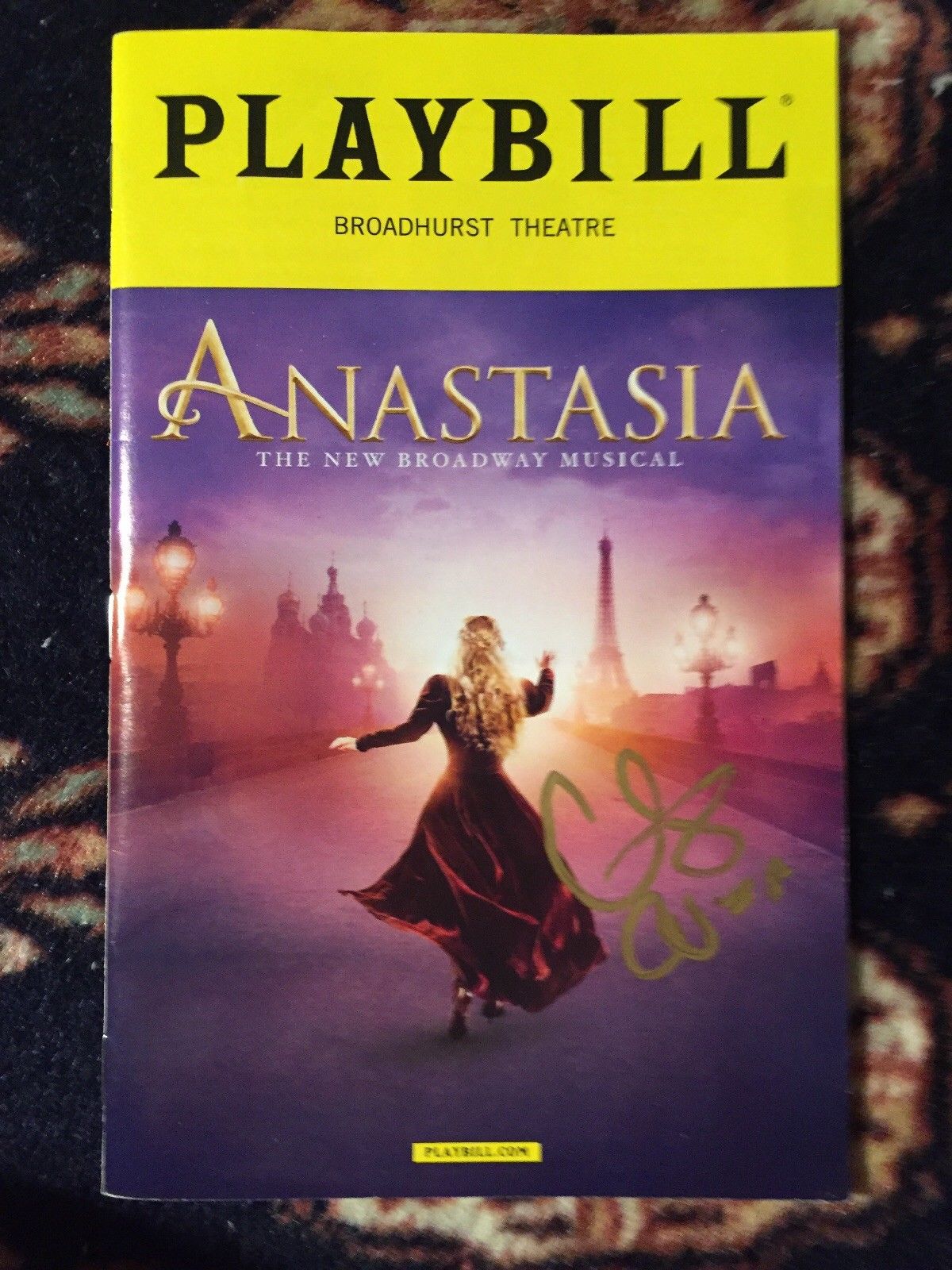 Cristy Altomare signed Anastasia playbill