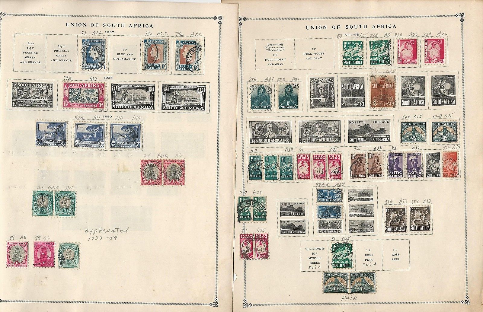 South Africa Collection 1913 to 1993 on Scott International Pages