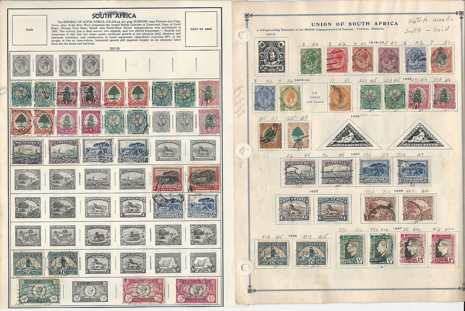 South Africa Collection 1913 to 1993 on Scott International Pages