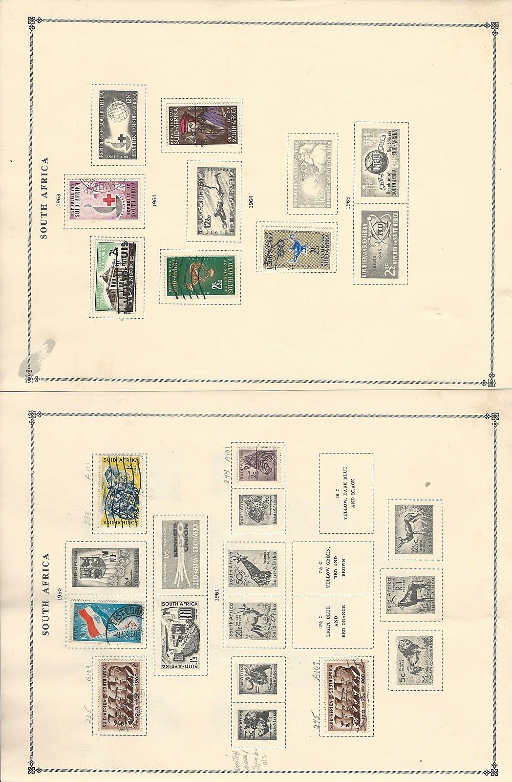 South Africa Collection 1913 to 1993 on Scott International Pages