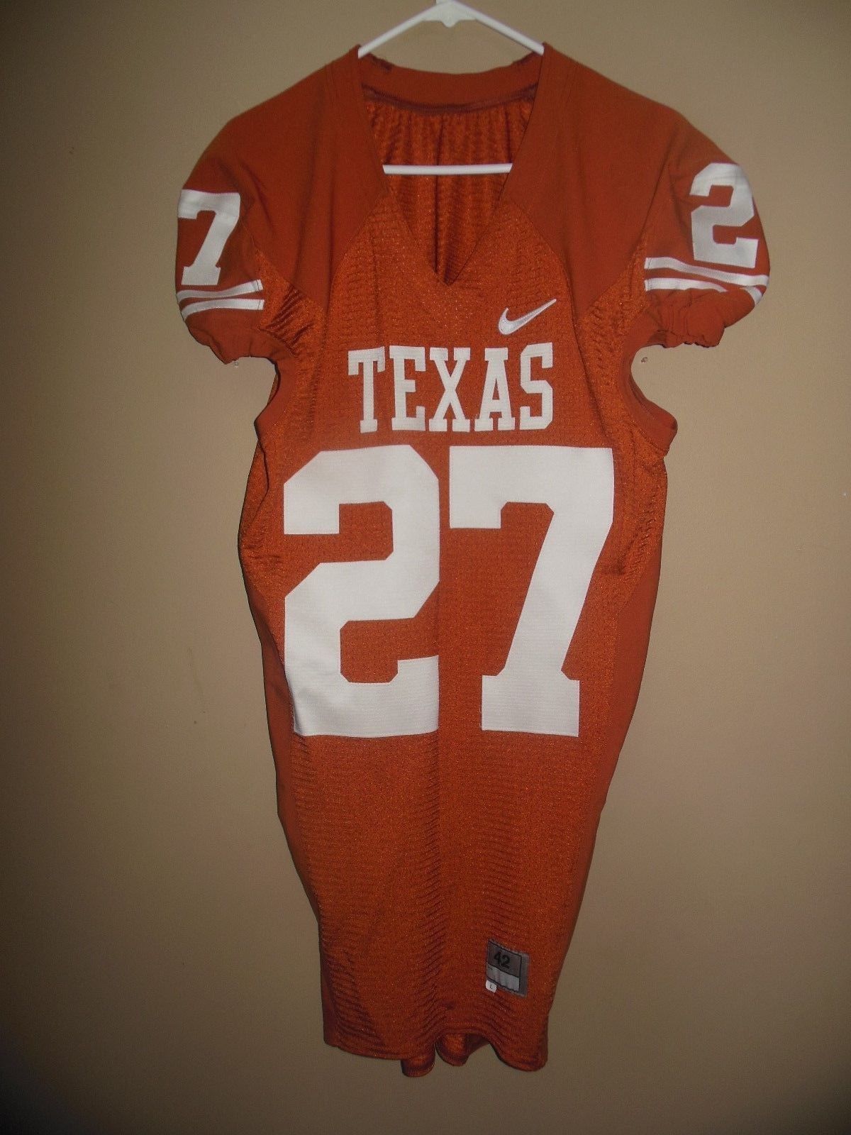 TEXAS LONGHORNS GAME USED FOOTBALL JERSEY ALL SEWN