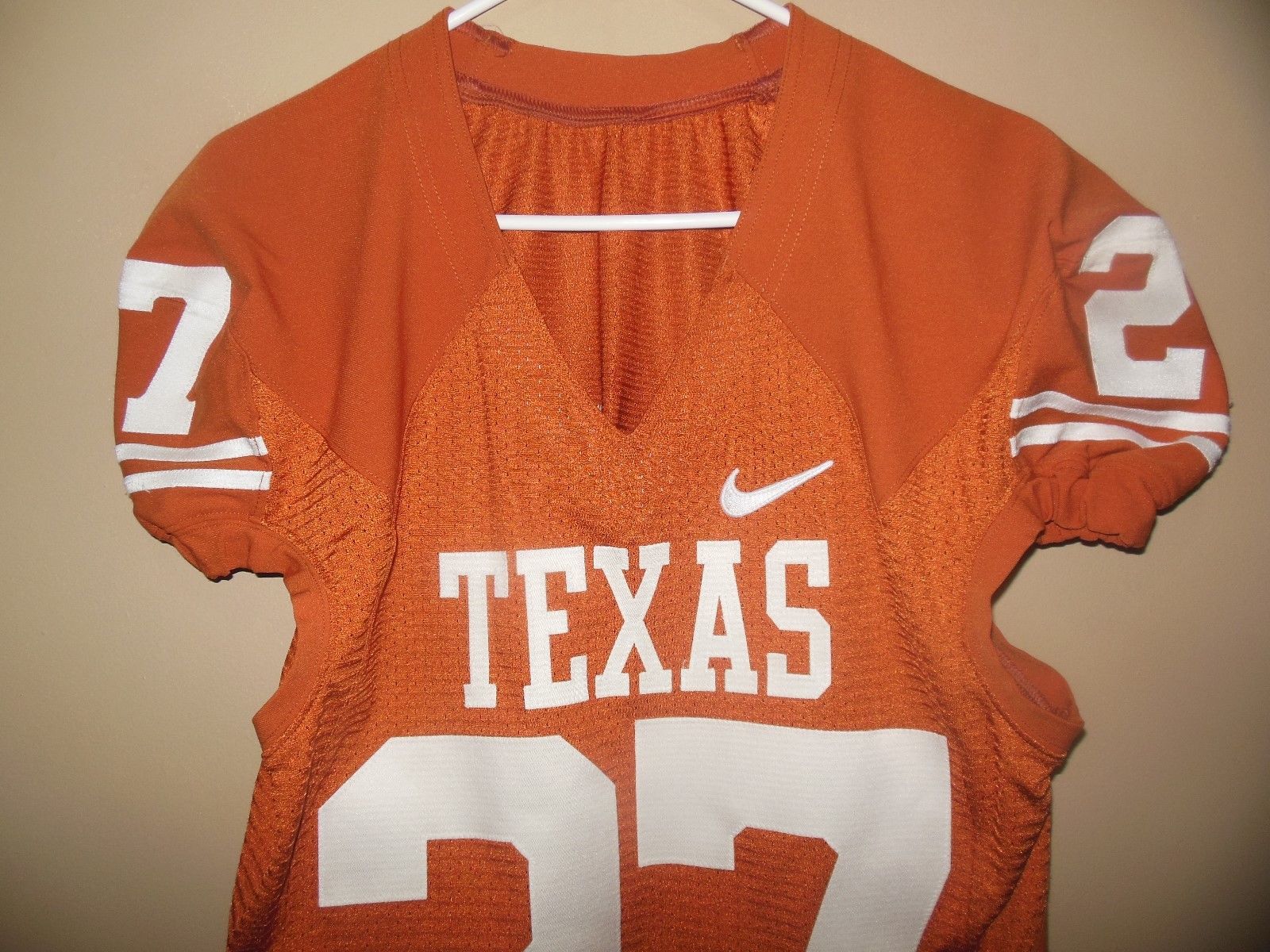 TEXAS LONGHORNS GAME USED FOOTBALL JERSEY ALL SEWN