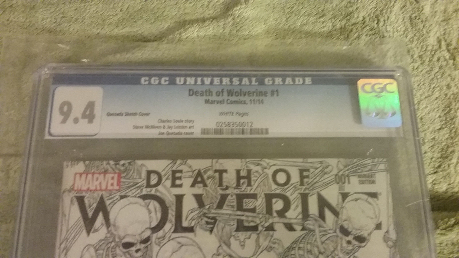 Death of Wolverine 1 Quesada sketch variant CGC 9.4! New case! Marvel comics