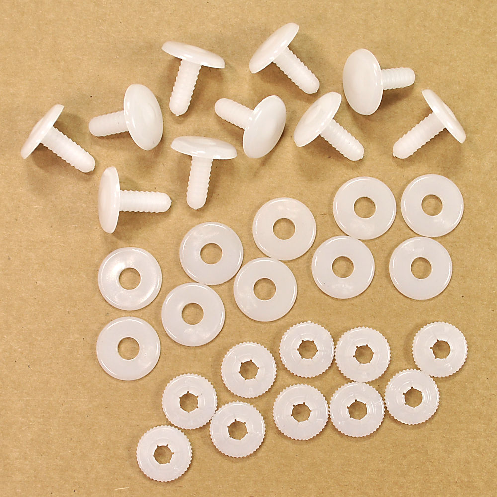 WHITE Plastic Safety Doll Joints (20mm) x 10 Bear Making