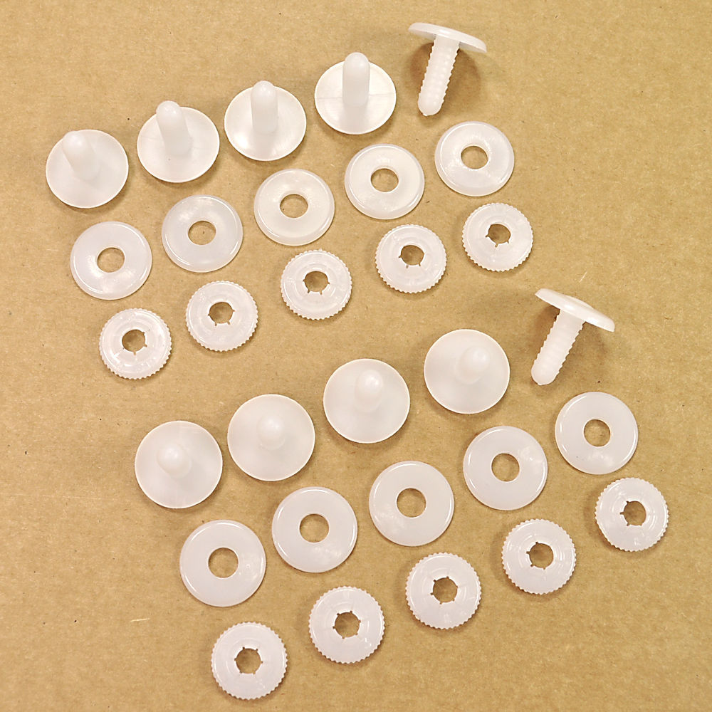 WHITE Plastic Safety Doll Joints (20mm) x 10 Bear Making