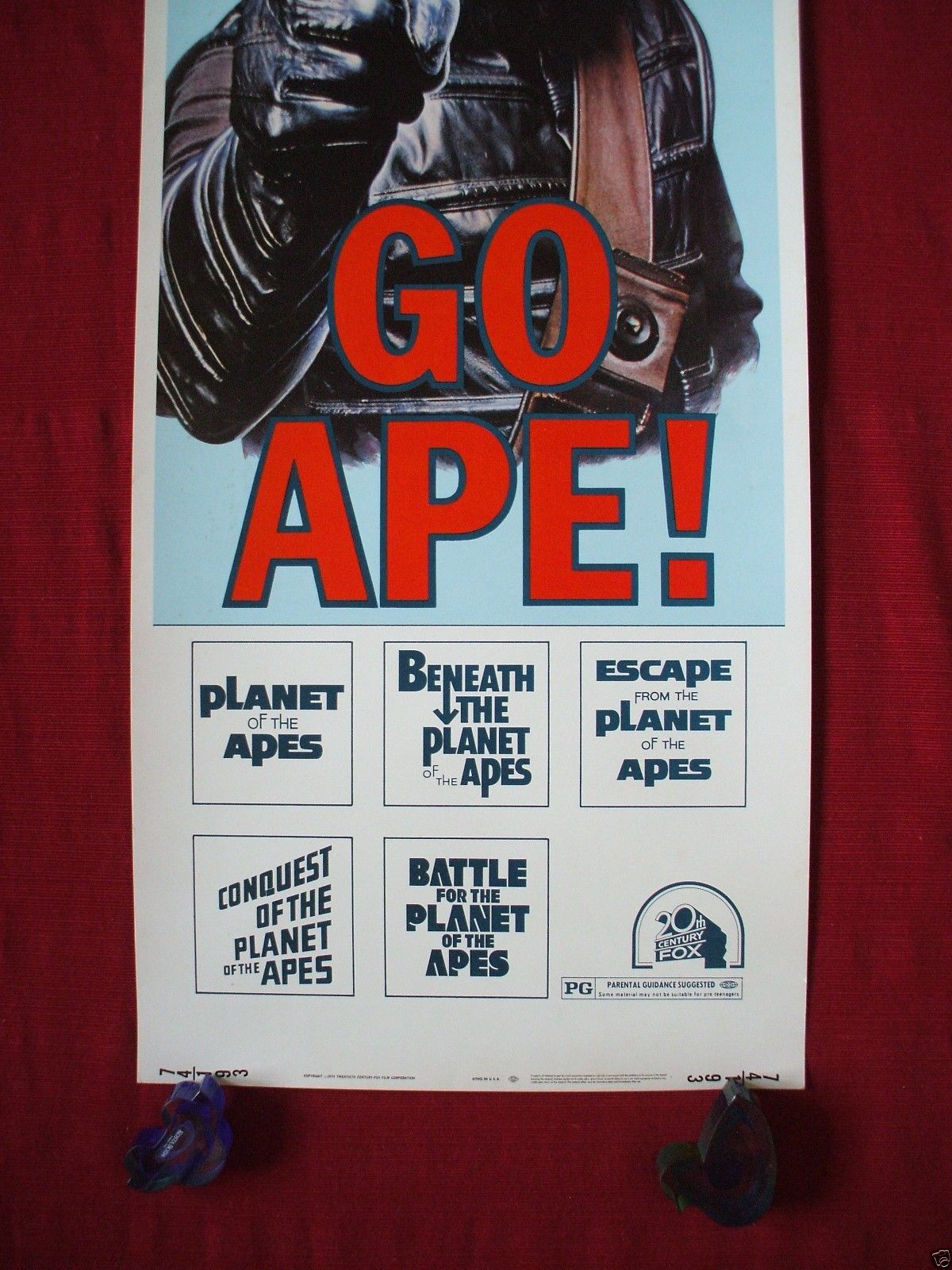 PLANET OF THE APES GO APE! * 1974 ORIGINAL MOVIE POSTER INSERT  RARE & AUTHENTIC