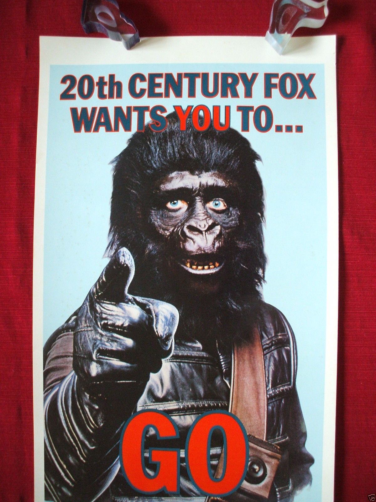 PLANET OF THE APES GO APE! * 1974 ORIGINAL MOVIE POSTER INSERT  RARE & AUTHENTIC