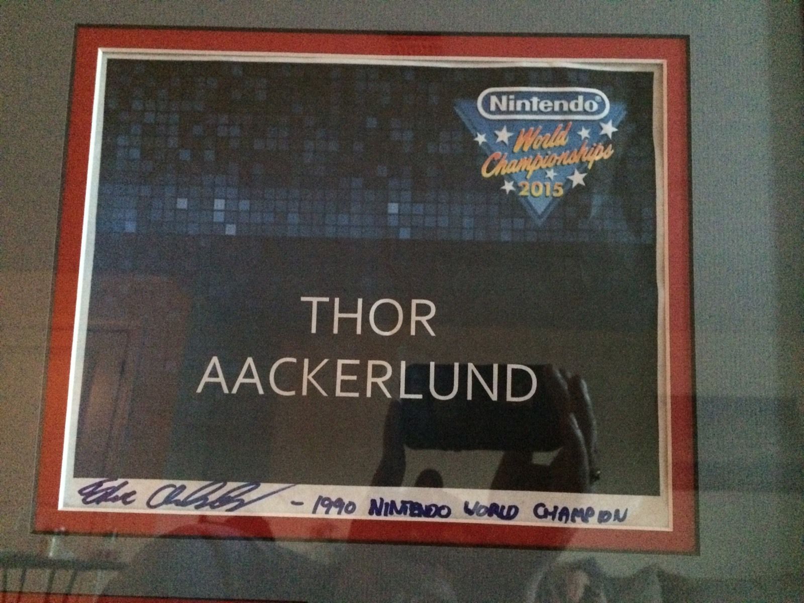 Thor Aackerlund 1990 NWC 2015 NWC Wristband Seat Card Flyer & Signed NES Game!