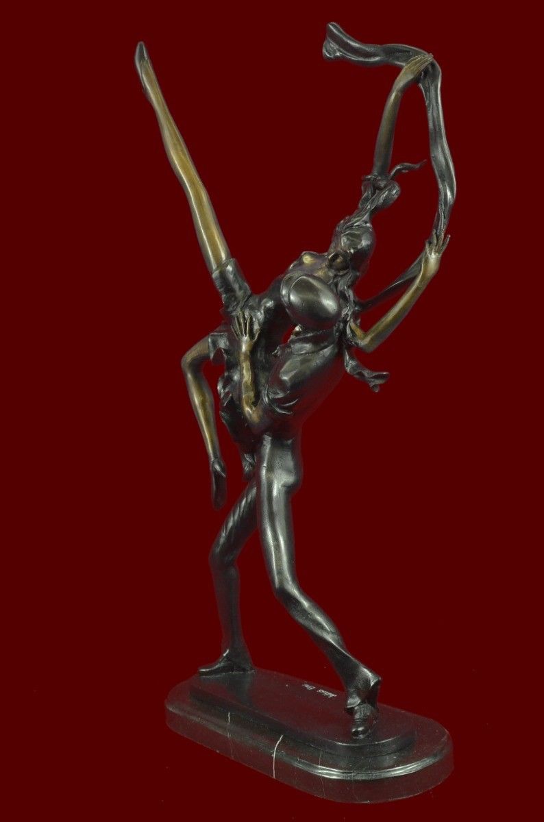 Signed J.Erte Modern Art Abstract Nude Dancer Free Shipping Bronze Sculpture Sta