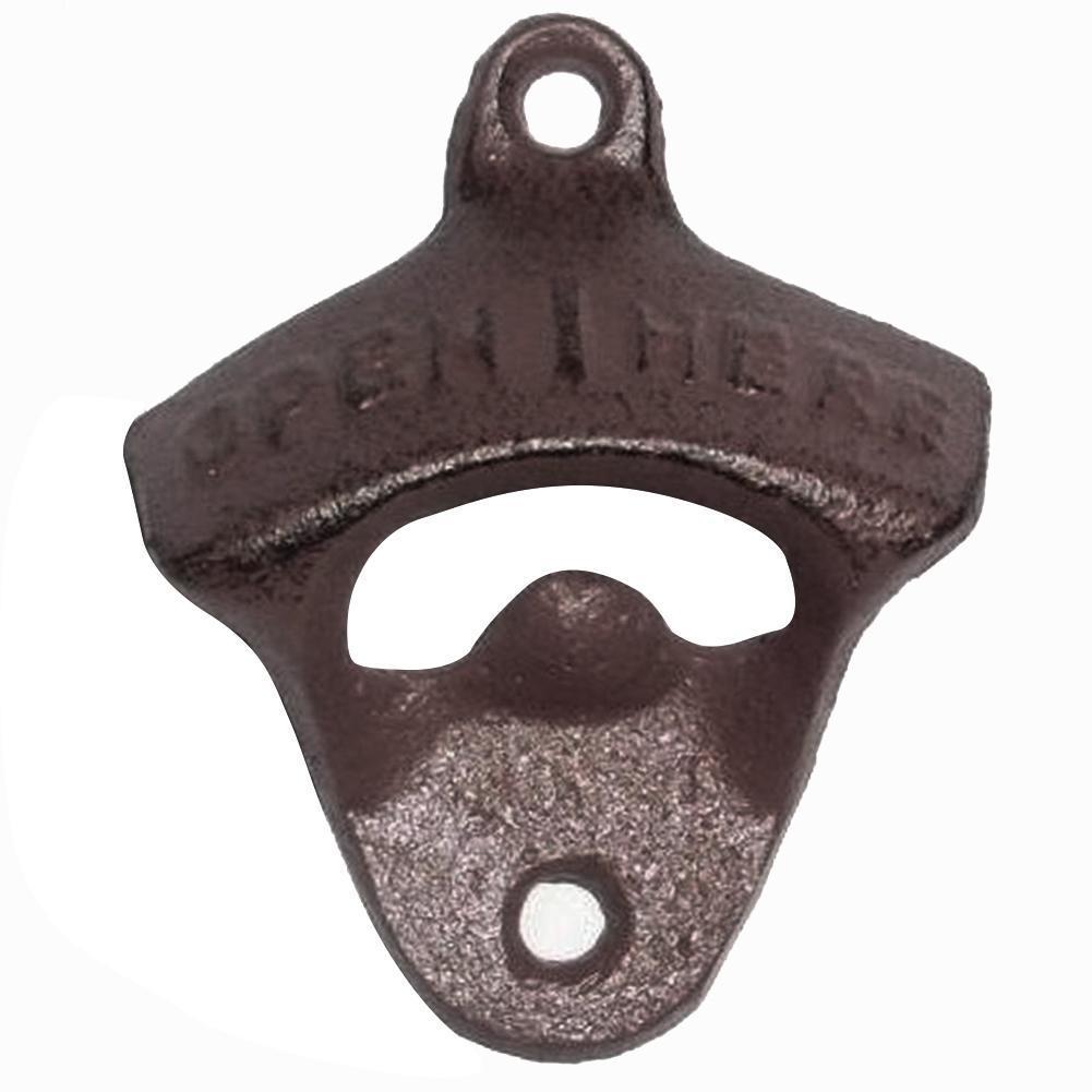 Kitchen Chic Vintage Antique Iron Wall Mounted Bar Beer Glass Bottle Cap Opener