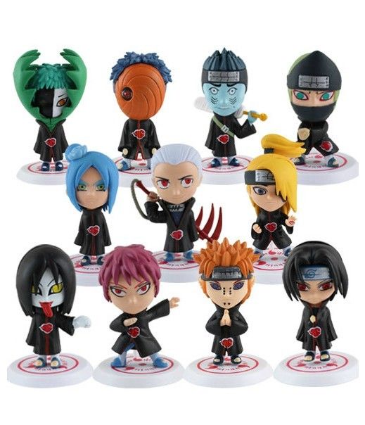 Set 11 Anime Naruto Shippuden Akatsuki Toy Figure Doll New Without Box