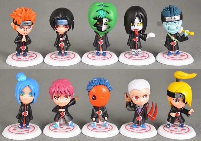 Set 11 Anime Naruto Shippuden Akatsuki Toy Figure Doll New Without Box