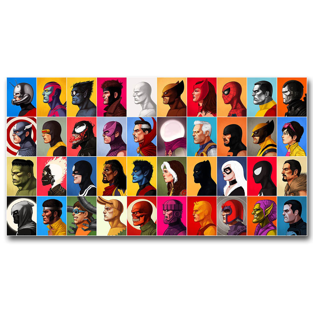 Superheroes Movie Silk Poster Print 13x24 16×30 20×36 inch