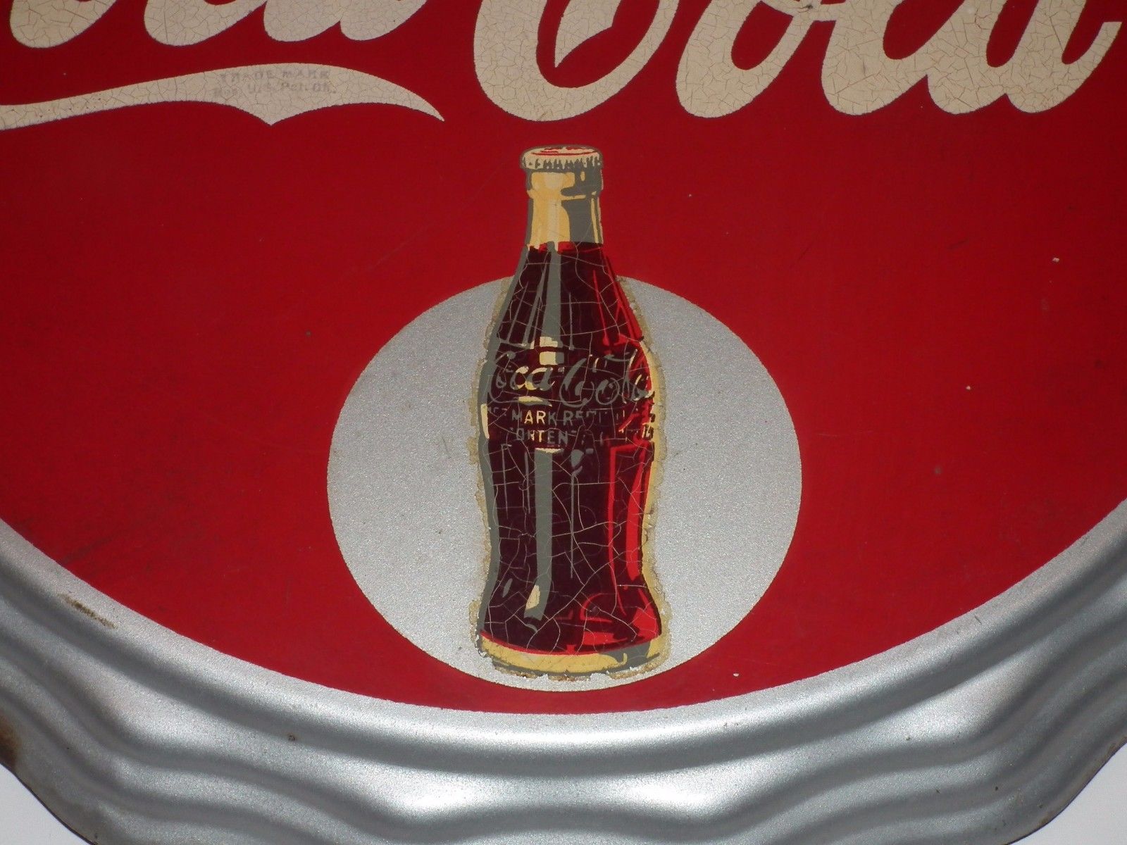 Late 1930's Coca-Cola Kay Displays tin over cardboard sign