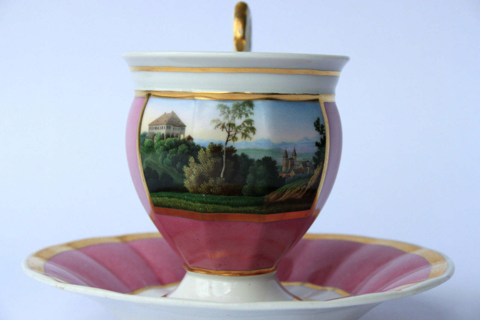 Rare antique porcelain cup and saucer, Althaldensleben porzellan, Germany