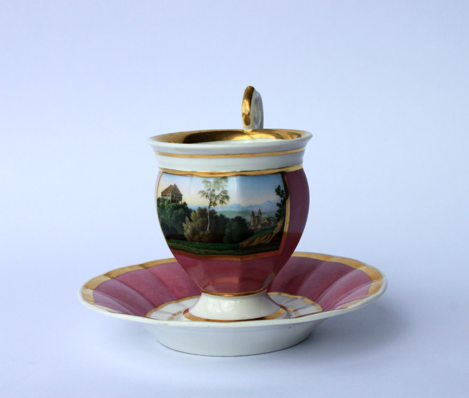 Rare antique porcelain cup and saucer, Althaldensleben porzellan, Germany