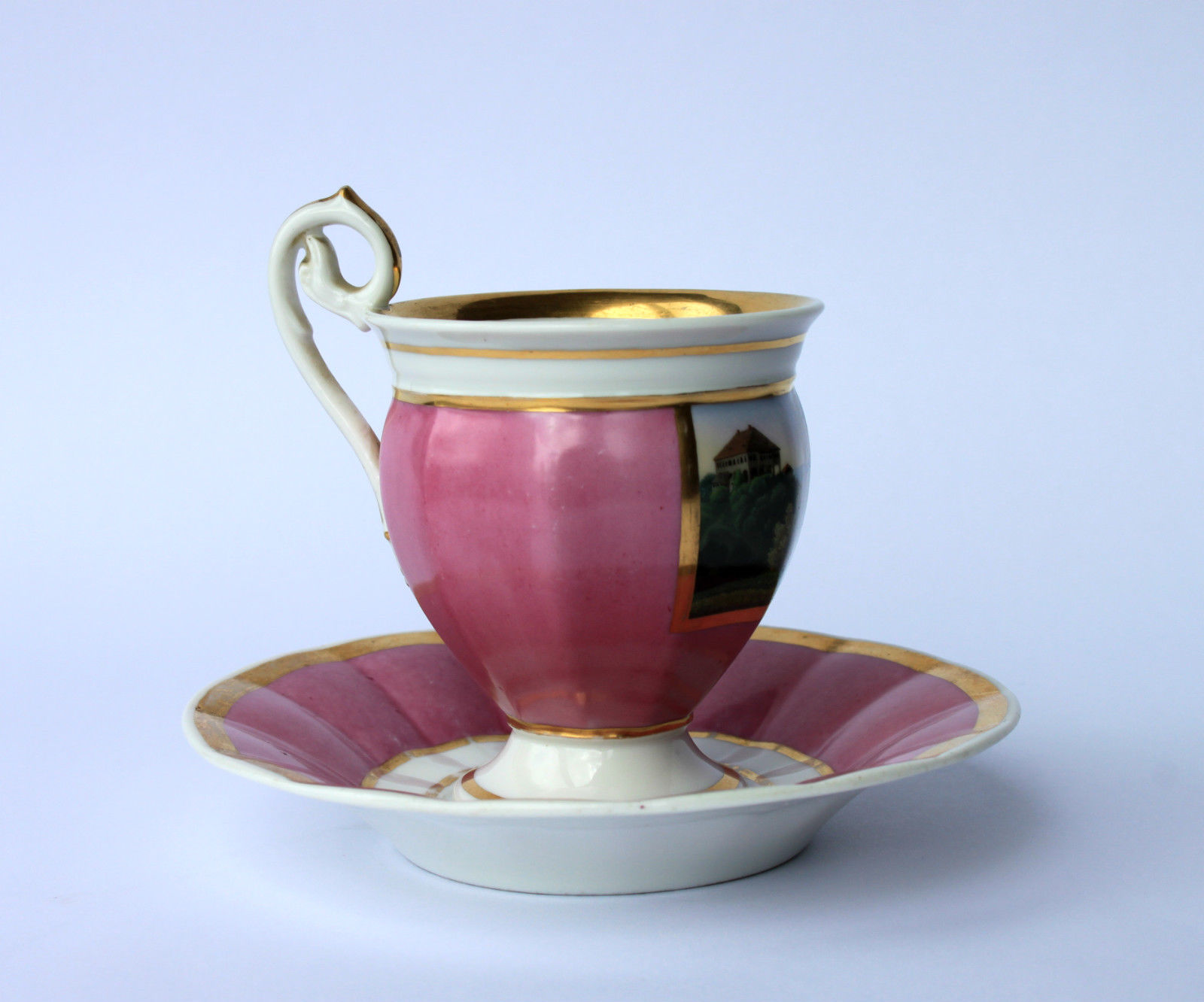 Rare antique porcelain cup and saucer, Althaldensleben porzellan, Germany