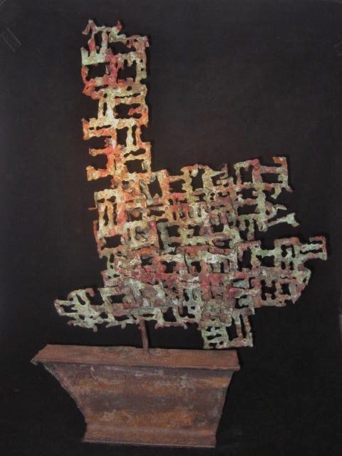 Mid Century Marcello Fantoni Modern Brutalist Metal Art Sculpture Sailboat MCM